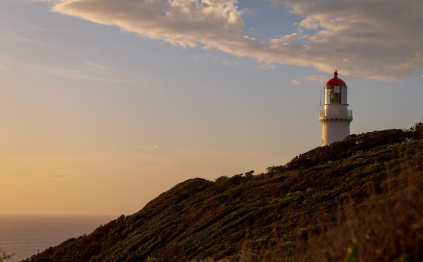 Cape Schanck lighthouse above the sea on the Mornington Peninsula