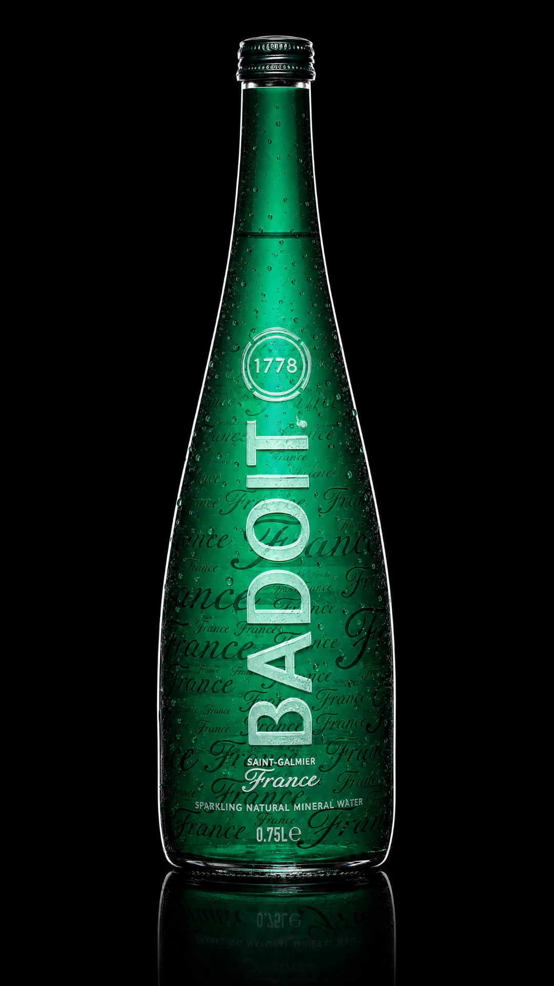 Badoit in a glass bottle