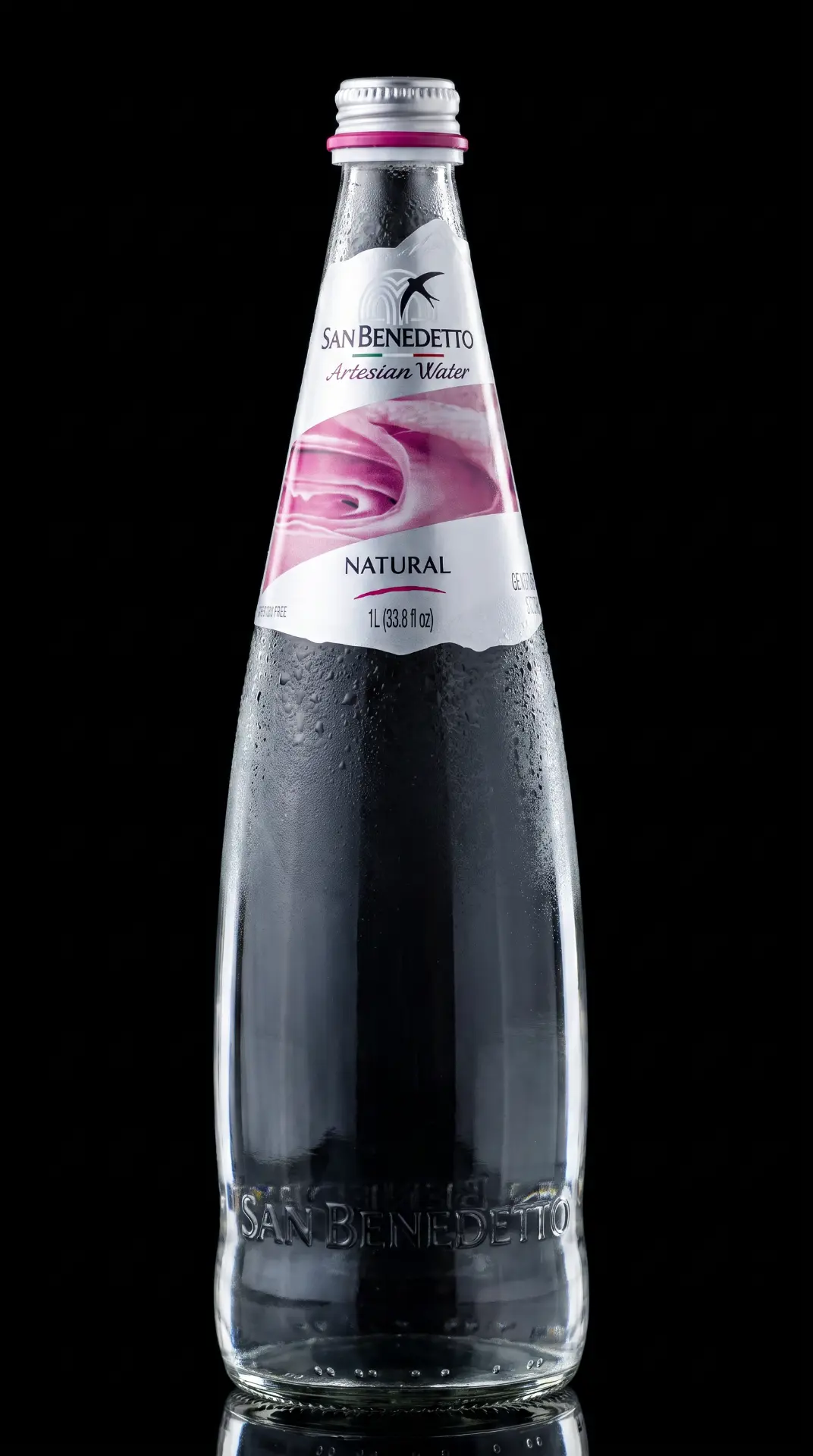 San Benedetto in a glass bottle
