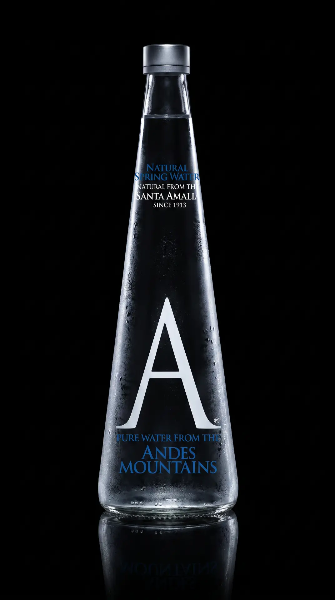 Andes Mountain Water in a glass bottle